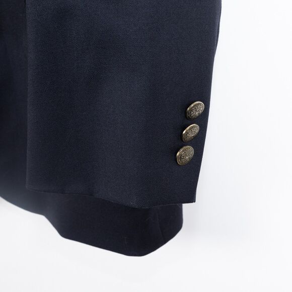 Oscar de la Renta Blazer Mens 42S Navy Blue 100% Wool Lined Jacket Classic Fit - Picture 3 of 12